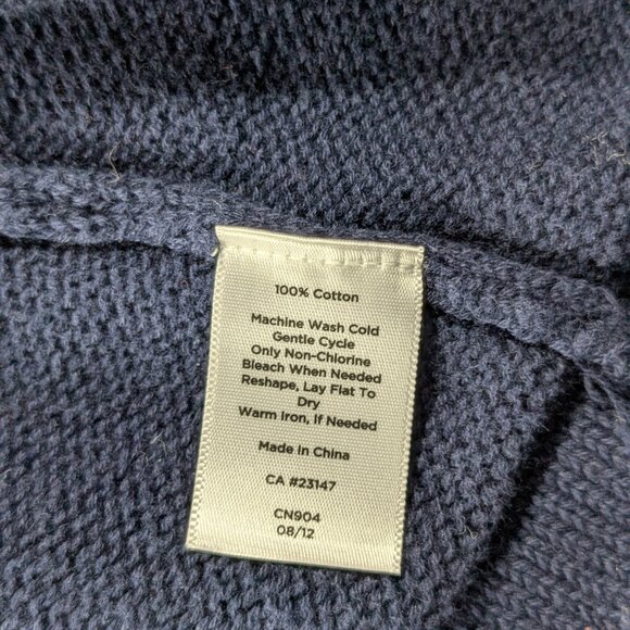 Talbots Cardigan Sweater Womens Large Petite Navy Blue Long Sleeve Open Front - Picture 5 of 9